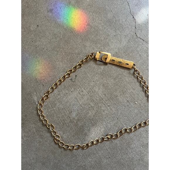 Vintage Belt, Gold, Brass Buckle, 70s 80s, Chain Belt main image 5